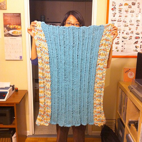 fingerknitted blanket