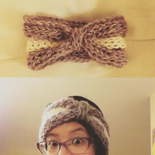 fingerknitted headband