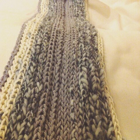 fingerknitted scarf